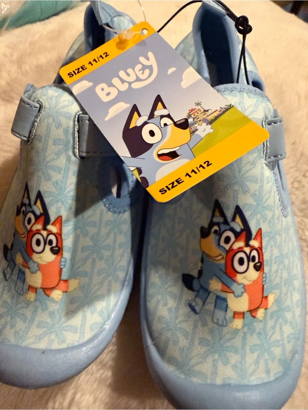Disney Light Blue Kids Water Shoes with Bluey and Friends